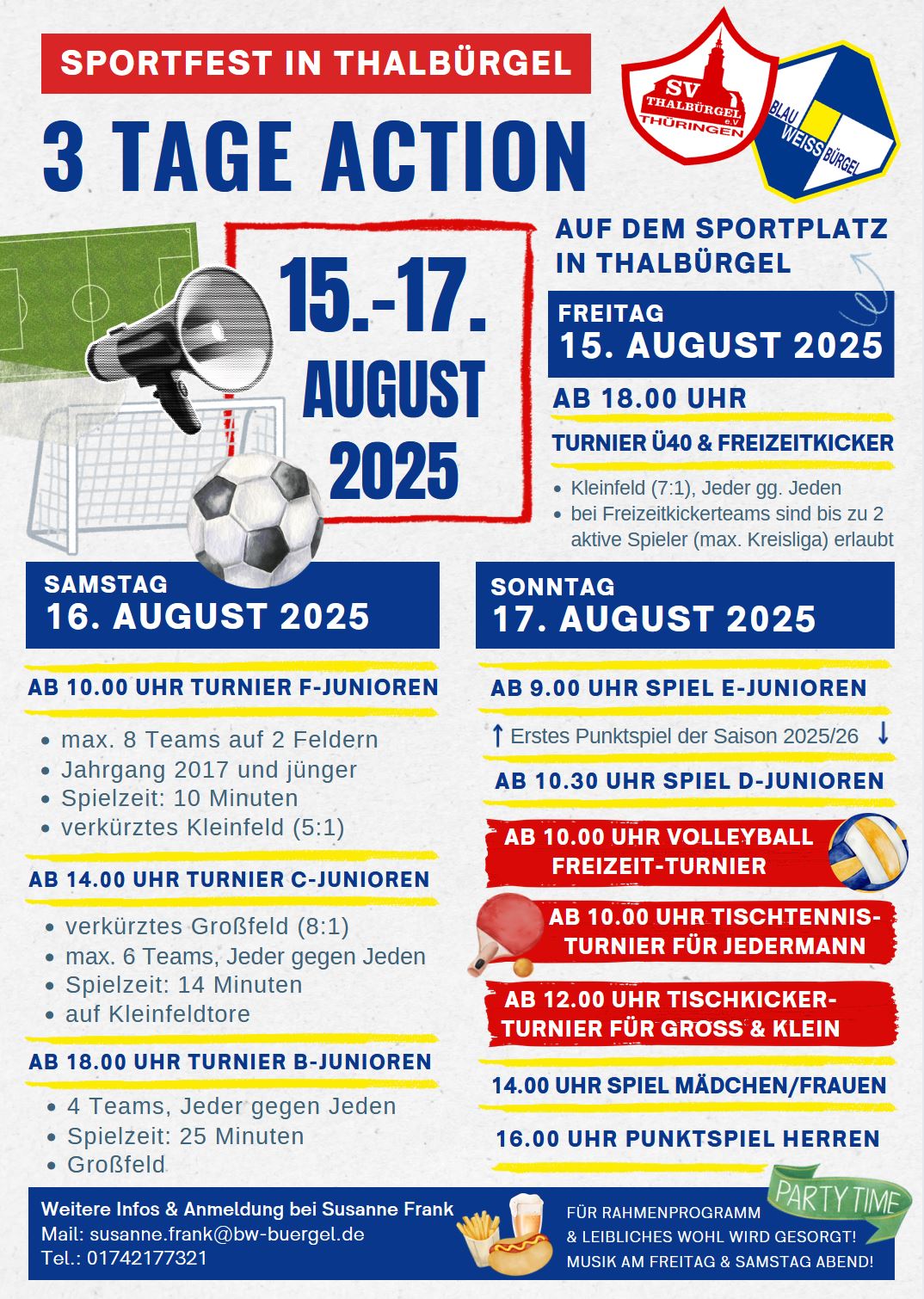 Zeitplan Sportfest